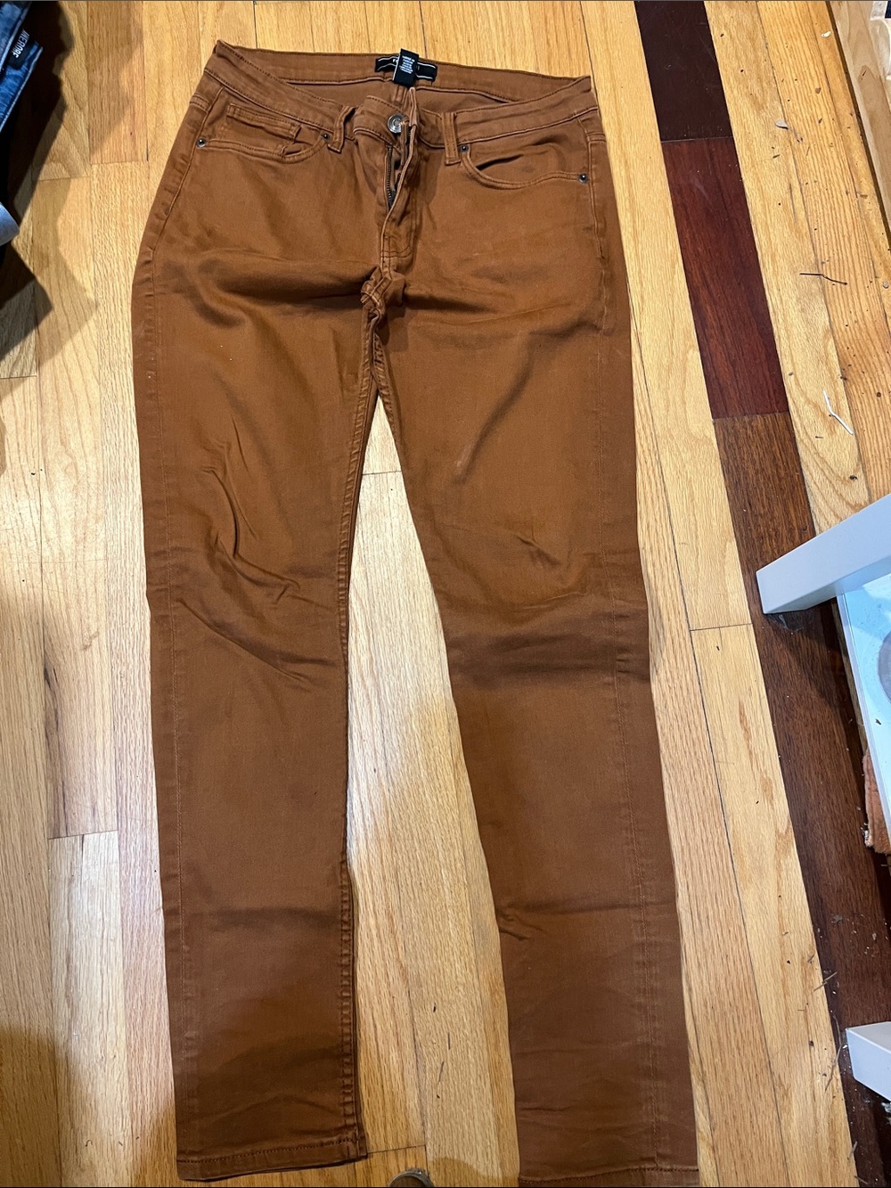 Slim Fit Men's Jeans in Rust Brown